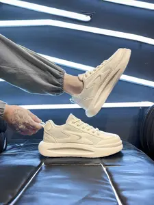 Men's Lightweight Plimsoll Sneakers | Airy Mesh Canvas Shoes | Thick Sole Casual Wear Walking Shoes