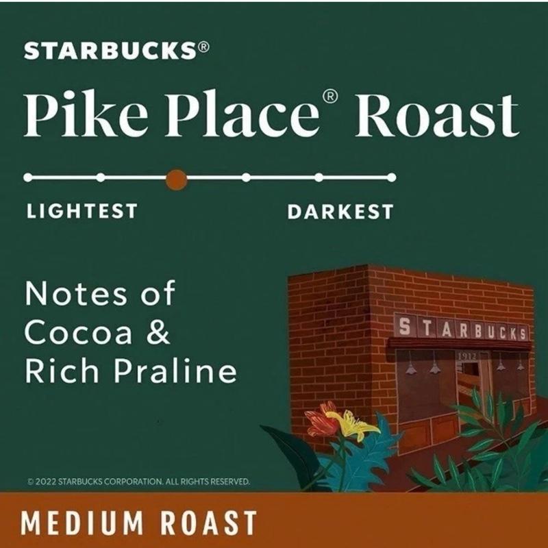 Starbucks Pike Place Medium Roast Ground Coffee, 40 oz. 100% Arabica Beans