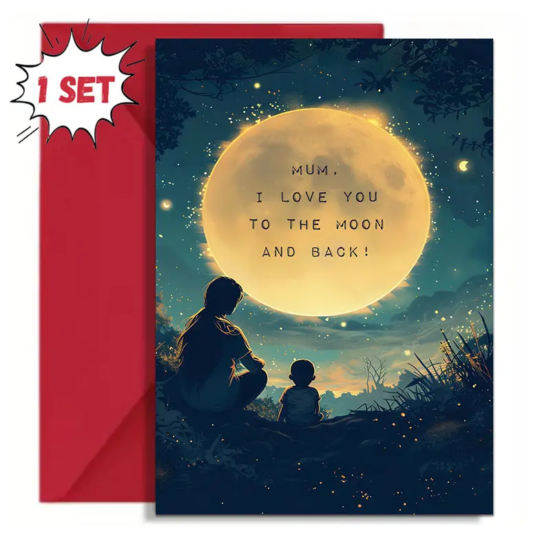 Beautiful Night Sky Mother's Day Card For Mum,Cute Mother's Day Card With I Love You To The Moon And Back