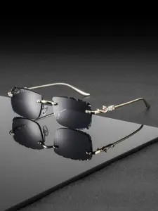 Men's New Frameless Diamond Cut Leopard Leg Decorations, High-End Luxurious Elegant Classic Versatile Fashion Glasses