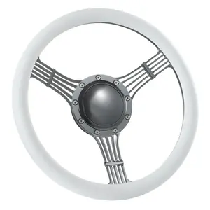 14" Gun Metal Billet Black Steering Wheel W/Horn
