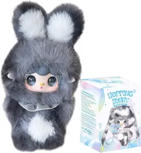 Kawaii Yuki's Jumping Rabbit Series Filled Box Keychain - Cute and mysterious plastic stuffed toy collectible as a birthday gift. One of 10 possible styles (1 piece - box)