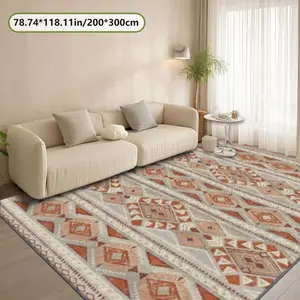 Velvet Soft Comfortable   Tribal Diamond Rug 2D Printing Rug Fashion Home Decor, Commercial Decor Carpet, Living Room Rug, Sofa Cushion Bedroom Rug, Bedside Blanket Door Entrance Mat, Dining Table Carpet