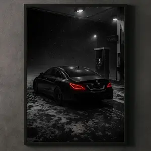 Mercedes Cls63 Poster – Dark Winter Night Luxury Car Wall Art Print Garage Decor NO FRAME