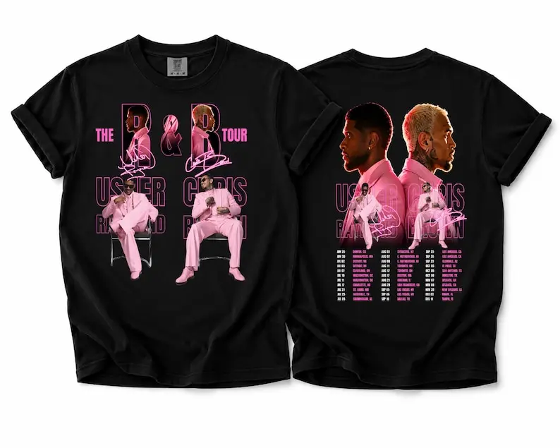 V3 Ch.Brown T- Shirts  Usher Raymond The R&B Tour 2026 Unisex Tee