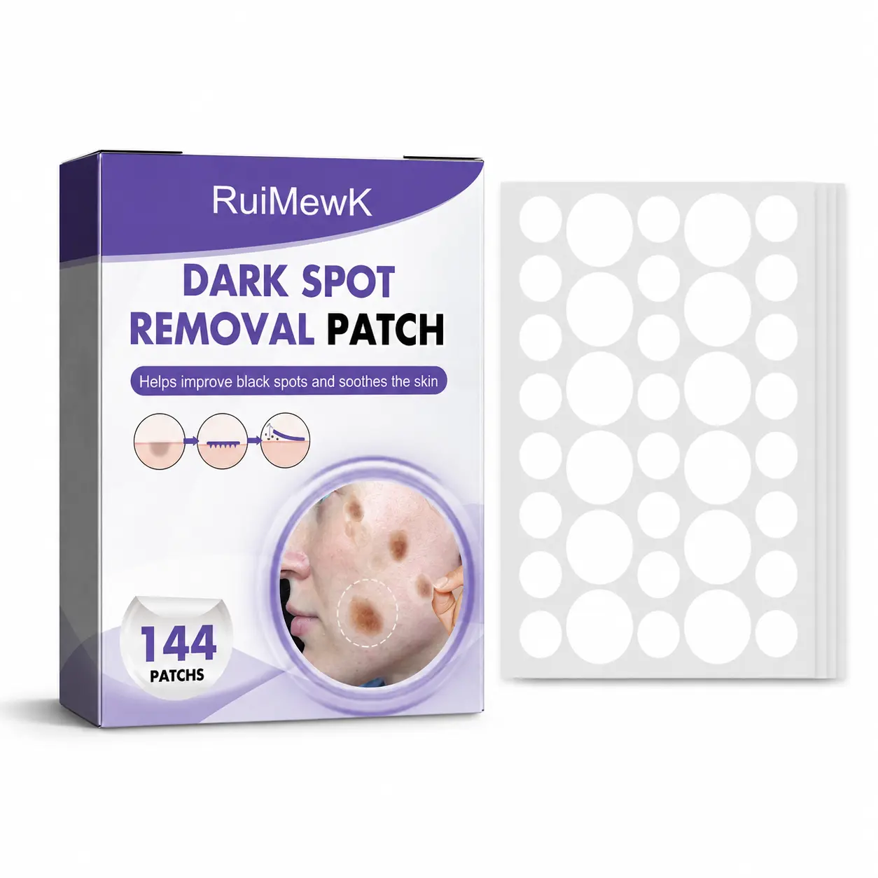 Hydrocolloid Pimple Patches 144 PATCHS Sheet  with Ceramides Gentle Cleansing Pore Control Anti-Dark Spot Skin Repair Reduces Dullness for Acne-Prone Daily Skincare