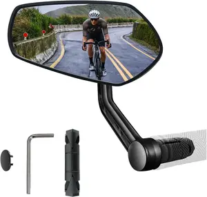 Mirror for Handlebar,1 pc Bar End Bicycle Mirror,Anti-glare Glass Lens, 360Adjusted  Rear View Mirror for E-,Mountainbikes, Bicycle,Scooter,Left/Right Universal