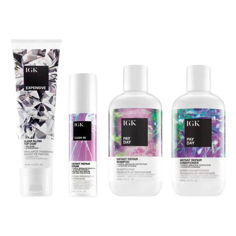 IGK MEET THE MVP — AMLA OIL BUNDLE | Expensive Glaze + Cash In Repair Serum + Pay Day Shampoo + Pay Day Conditioner | 646ml | 21.8 oz