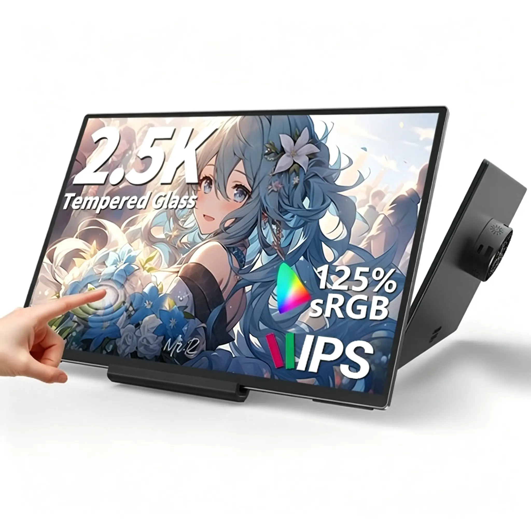Graphics Drawing Tablet Pen Display, 2.5K IPS Screen, 4096 Pressure Levels, 125% sRGB, Battery-Free Stylus for Digital Art, Sketch, Design, Compatible with Windows & Mac
