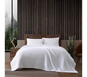Eddie Bauer Solid Waffle White Cotton Twin Blanket