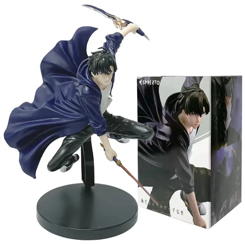 Anime solo leveling Figure 18cm Action Sung Jin-Woo Character Battle Version Pvc Model Toys Desktop Decoration Birthday Gifts