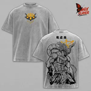 Mahoraga JJK Anime Graphic Tee, Vintage Washed Oversized Dark Anime Streetwear T-Shirt & Hoodie, Soft Cotton Unisex Apparel, Gift for Jujutsu Kaisen Fans