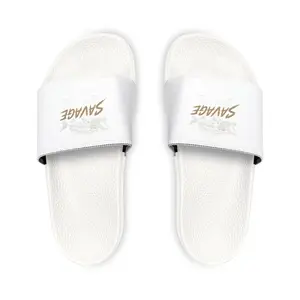 Slide Sandals — White 'SAVAGE' Removable-Strap Pool Slides