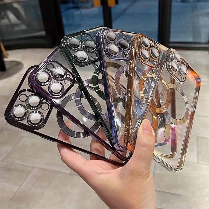 Luxury Magnetic For Magsafe Wireless Charge Plating Clear Case For iPhone 12 13 14 15 16 17 Air Pro Plus Max Shockproof Silicone Cover