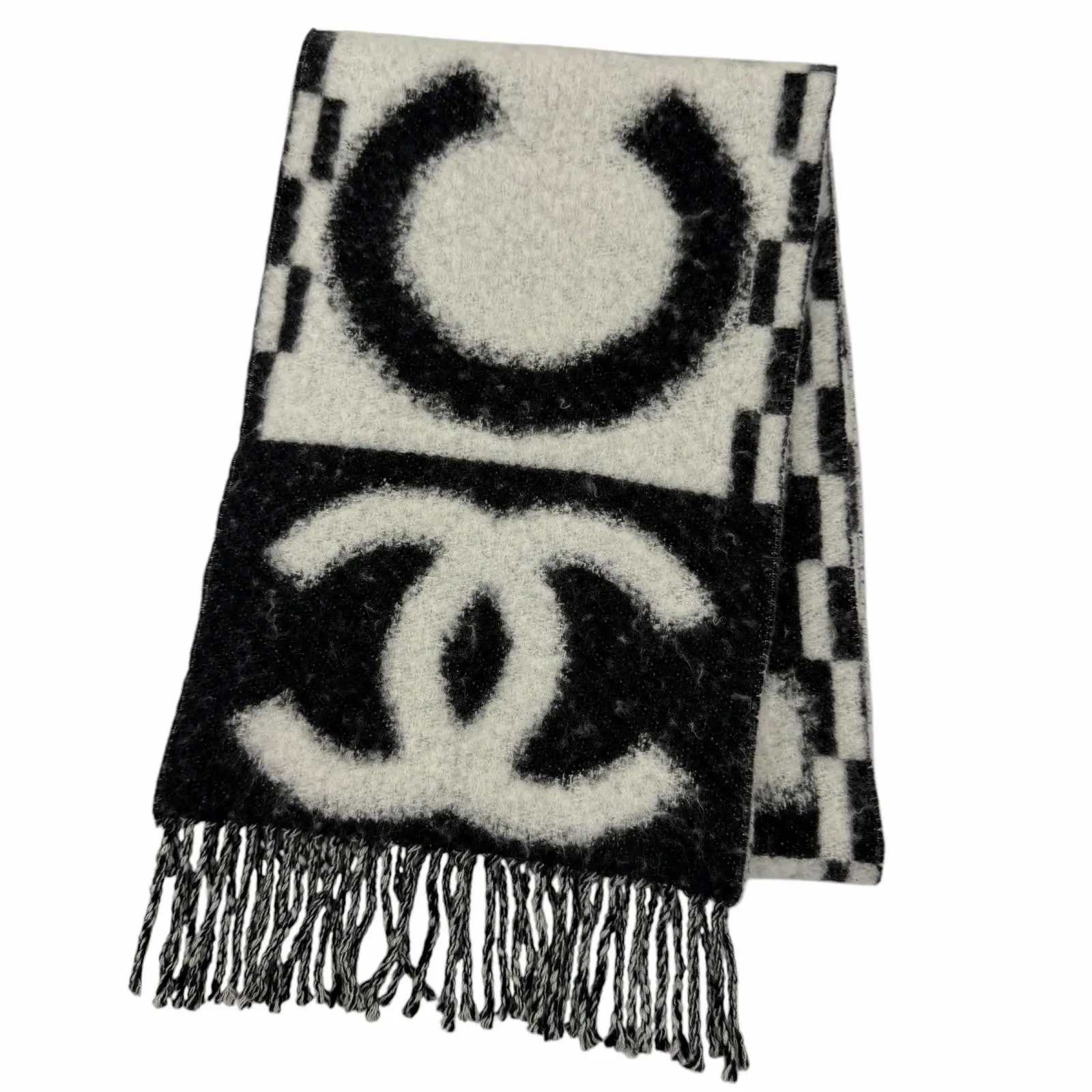 Pre-owned CHANEL Cashmere Small Leather Goods Silk Scarf