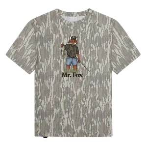 Mr. Fox Bass Tee For Men, Mossy Oak Bottomland Tee, Mossy Oak Camo, 3D Camo Style T-Shirt, Fanmade Design, Gift For Men