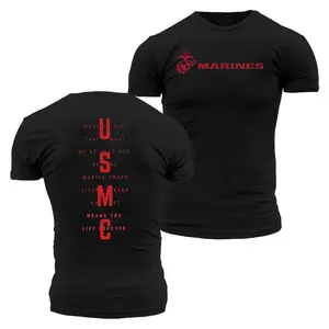 Tactical Marines Grunt Style T-Shirt, Patriotic Military Tee, 100% Cotton Crewneck Made in USA, Casual Black Unisex Top Streetwear Classic