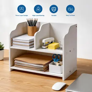 Desktop Organizer Shelf Small Bookshelf Office Workstation Free Combination Home Multi-Layer Storage Desk Top Rack Pencil Holder Desk Accessories
