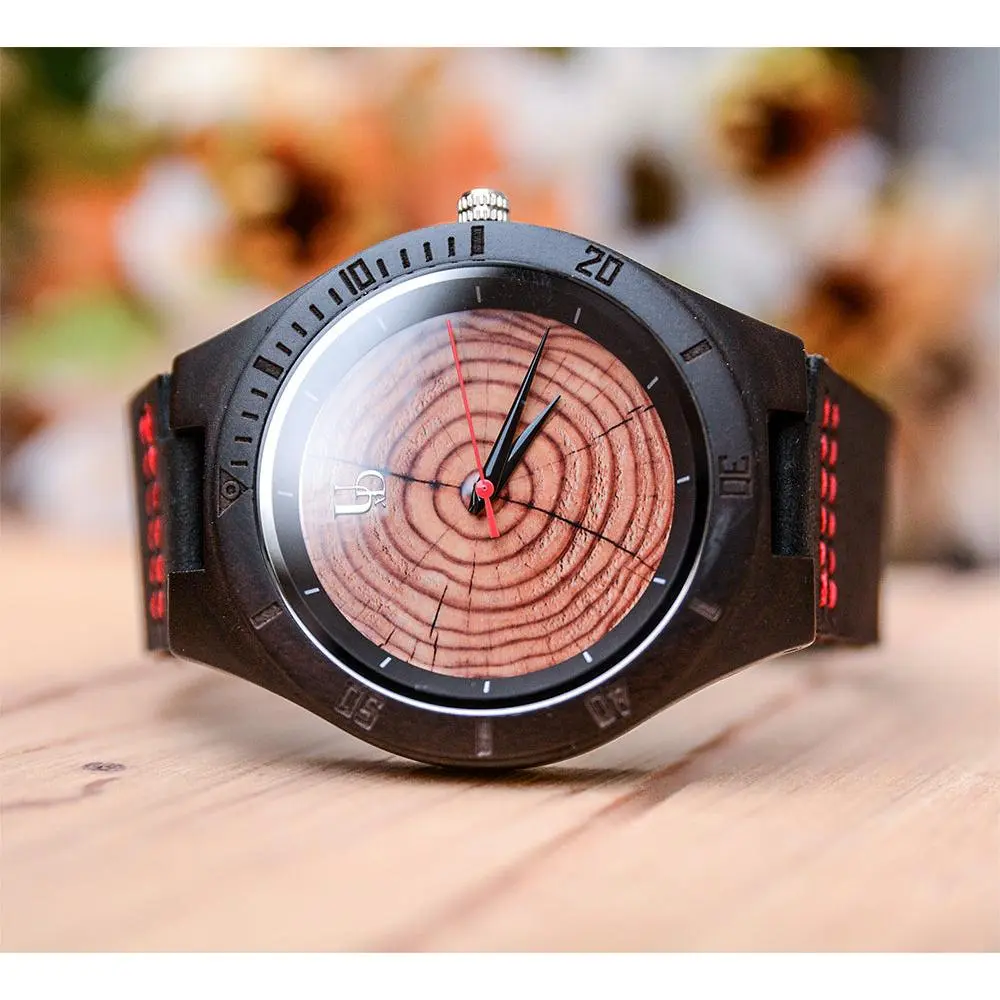 Handmade Original Wood Grain Watches for Men with Premium Leather Strap