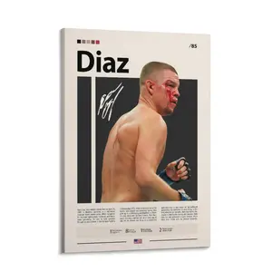 Nate Diaz Poster, UFC Poster, Boxing Sports Decor, Mid-Century Modern, Motivational Sports Bedroom Wall Art Decor