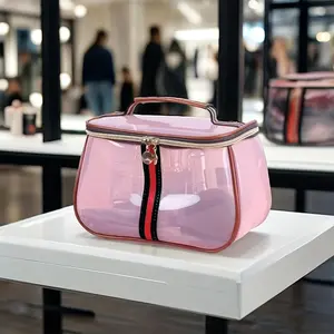 New PVC Makeup Bag, Cosmetic Bag, Cosmetic Travel Bags, Beauty Bag, Portable Waterproof Transparent Large Capacity Travel Organizer, High Aesthetic Toothbrush Case, Ideal for Outing