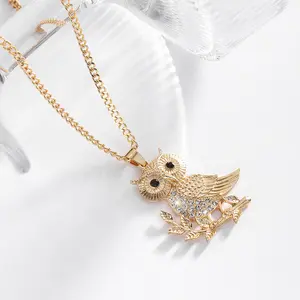 Womens Minimalist Owl-Shaped All-Match Pendant Necklace