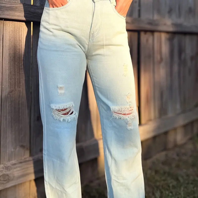 White wash ripped jeans