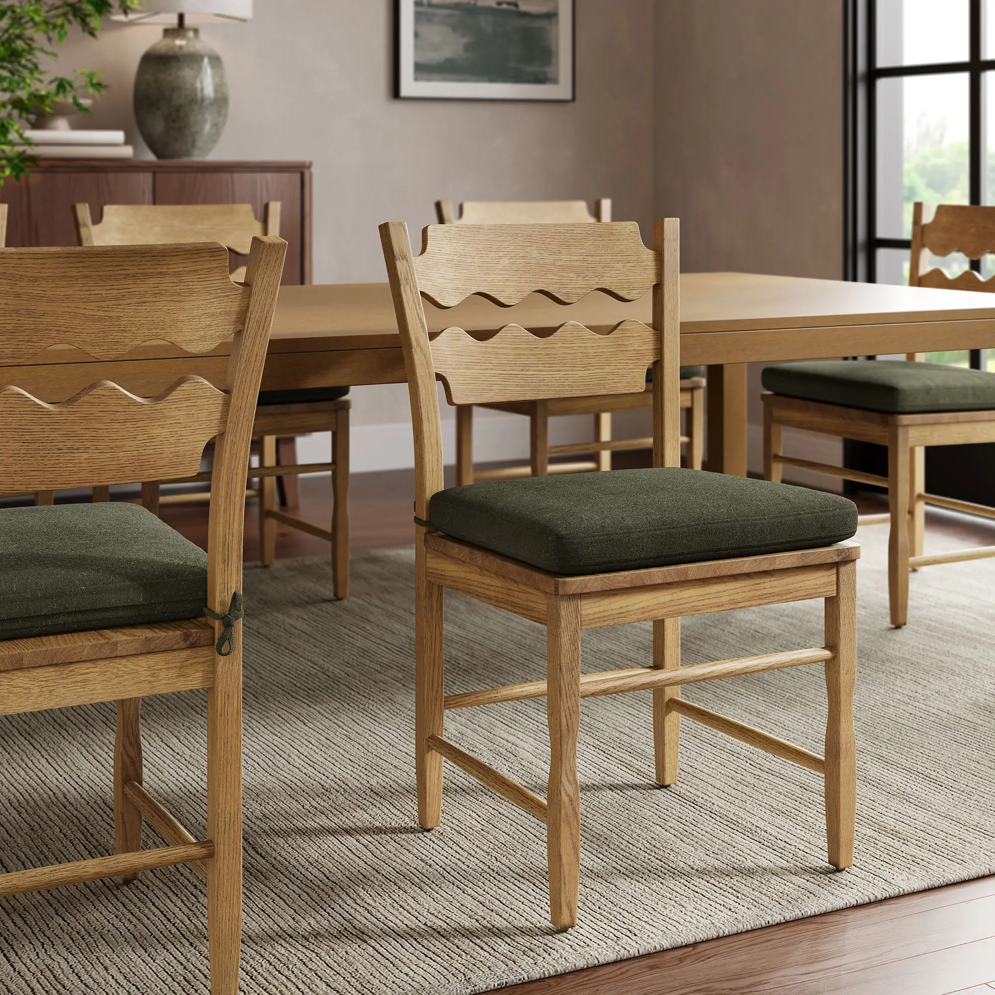 Jax Fabric Dining Chair Seat Cushion in Sage Jax Fabric Dining Chair Seat Cushion in Sage