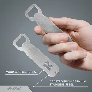 Bottle Opener Initial Letter Monogram - Personalized Steel Bottle Opener