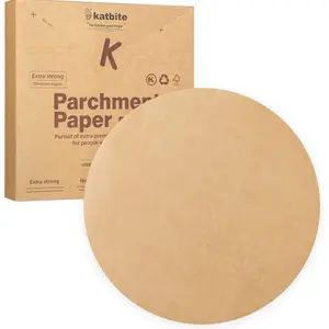 Katbite 200PCS 8 Inch Precut Parchment Paper Rounds – Non-Stick Unbleached Baking Liners, Heavy Duty Cake Pan Sheets for Air Fryer, Meal Prep, Food Storage & Easy Clean Kitchen Use