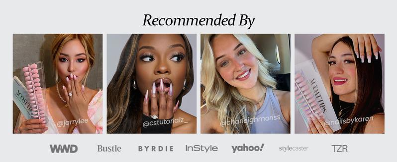 BTArtboxnails XCOATTIPS French Tip Press On Nails - Blue Short Square Fake Nail Tips, 160Pcs Soak Off Soft Gel Acrylic Nail Extension in 16 Sizes