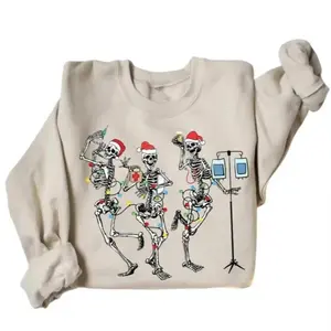 Christmas Nurse Sweatshirt, Skeleton Nurse Dance, Skeleton Nurse, Nurse Christmas Stethoscope Tree Sweatshirt, Nursing Holiday Gifts For Her