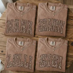 Comfort Colors Leopard Lolli Shirt, Personalized Lolli T-Shirt, Cute Grandma Gift Tee, Mimi Gigi Grandmother Shirt, Vintage Distressed Style, Espresso Color, Mothers Day Gift, Custom Family Shirt – DPCLICK