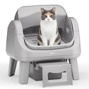 PetPivot AutoScooper 12 Open-Top Self-Cleaning Cat Litter Box – Sealed Waste Drawer, Includes Trash Bags & Entry Step