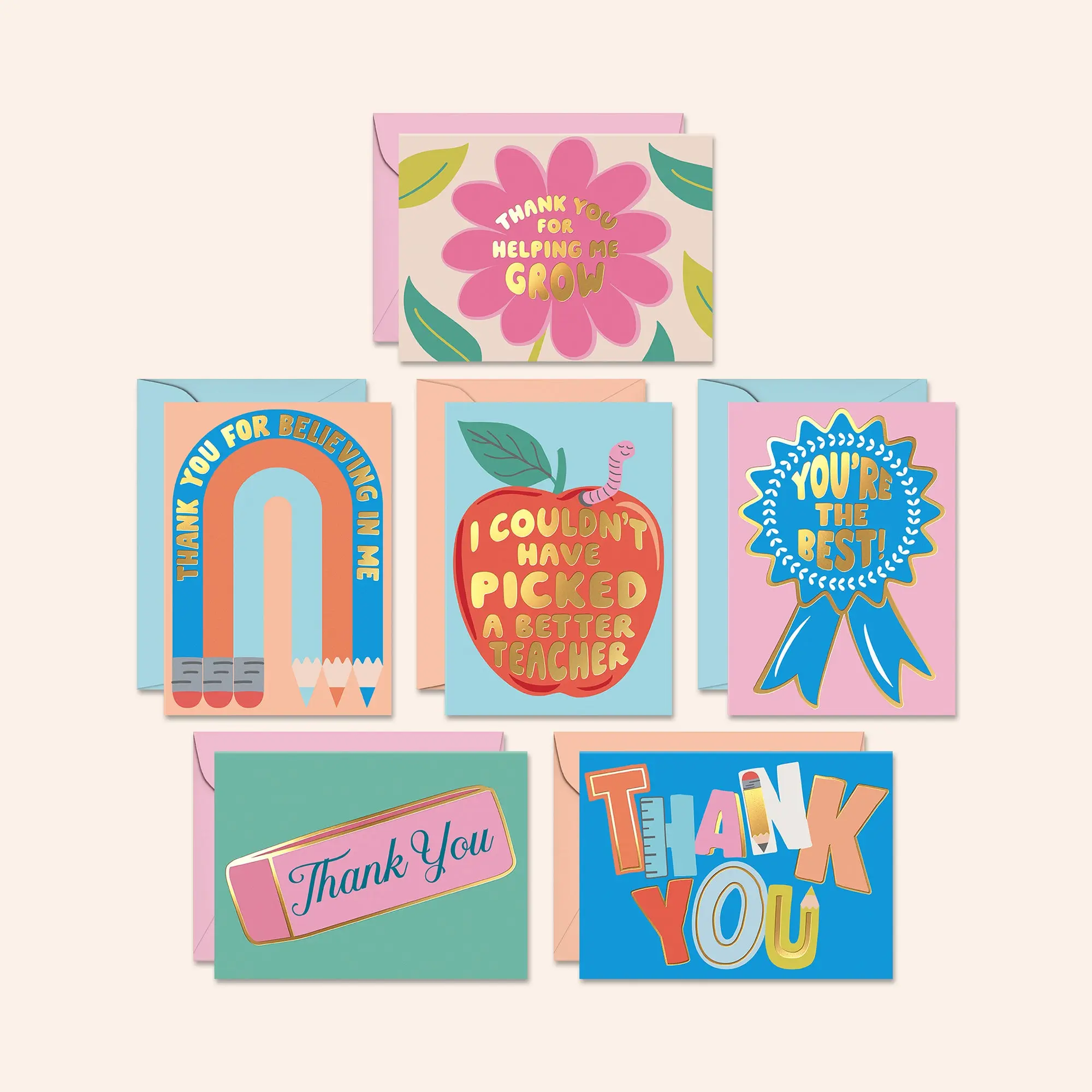 Teacher Appreciation Cards | Set of 24