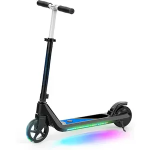 Electric Scooter for Kids Age 6-10, Kick-Start Boost Scooter with Adjustable Speed and Height, Flash Wheel & Deck Lights