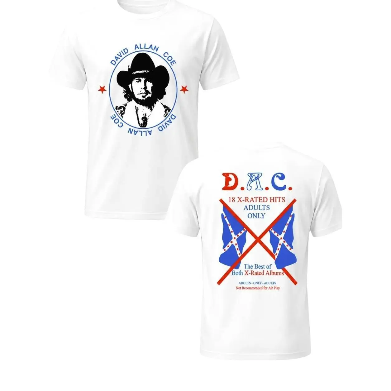 David Allan Coe  18 X-Rated Hits T-Shirt, Outlaw Country Music Fan Graphic Tee, Adults Only Album Style White Shirt, Classic Country Gift For Men Women Streetwear 9