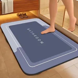 Letter Pattern Bathroom Mat, Bathroom rugs, Bathroom decor, Diatomite Absorbent Non-slip Bath Mat, Room Accessories RectangleBathroom Drying Doormat for Home Decor, Bathroom Accessories,Household ltems, Room Decor Geometric Velvet