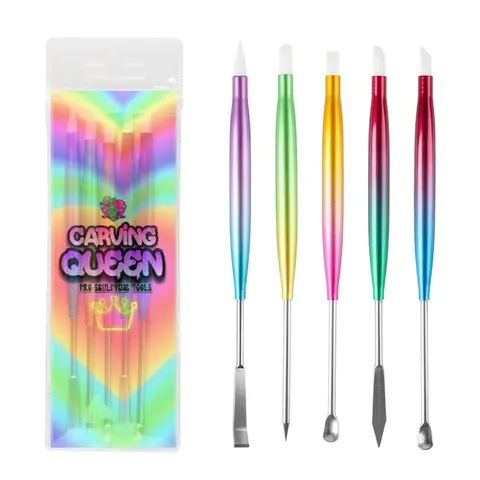 CARVING QUEEN 3D SCULPTING TOOLS – 5PC DOUBLE-ENDED NAIL ART SET