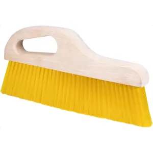 Handle Brush, 3 Inch Yellow Polypropylene Bristles, Offset Handle for Comfort, Ideal for Concrete Texturing