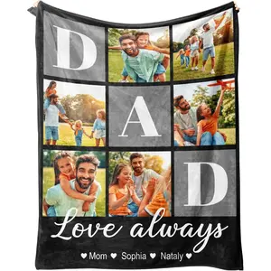 Custom Blanket Gifts for Him Her Personalized Soft Flannel Throw Blankets with Logo Pictures for Cosplay Birthday Customized Picture Gifts for Girlfriend Boyfriend Mom Dad