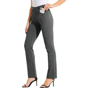 Willit Women's 29”/31" Dress Yoga Pants Work Slacks Straight Leg Stretchy Office Pants with 4 Pockets Soft Trouser