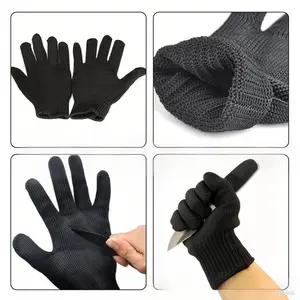 Strengthened Steel Wire Gloves Anti-Cut Level 5, Multi-Purpose Professional Protection Self-Defense Gloves, Durable Safety Workwear