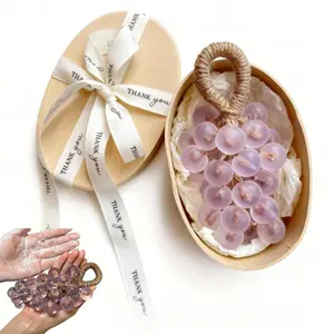 Purple Grape Soap on a Rope, Handcrafted Grape Cluster Shaped Soaps, Lasting Fragrance Natural Cold Process Artisan Soaps for Hand Washing, Air Freshening & Decorative