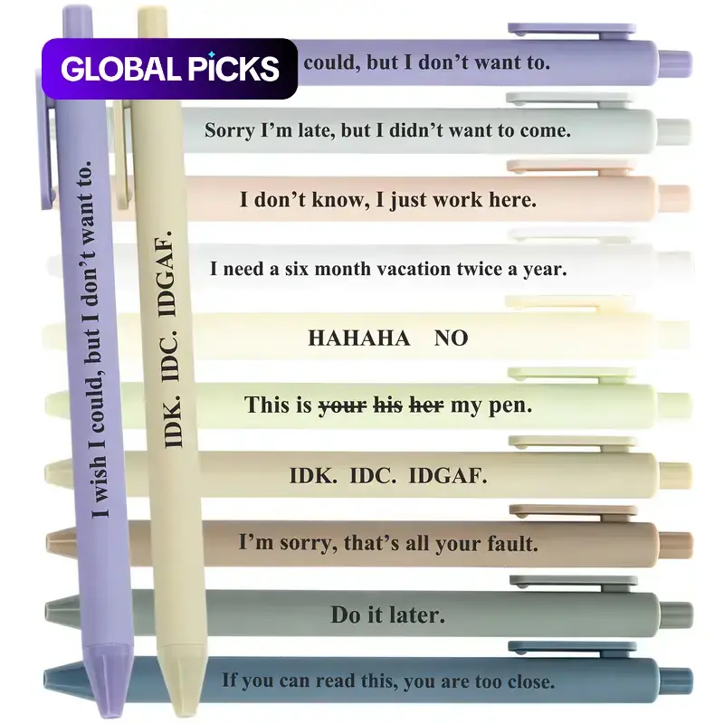 Funny Ballpoint Pen, 10/20pcs Retractable Ballpoint Pen, Writing Pen for Office School Student, Gift for Friend, Office Accessories, Ball Point Pens