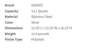 [FLASH SALE] Garvee 13.7QT Commercial Soup Kettle With Anti-Scald Handle & Stainless Steel Insert For Restaurants Catering Buffet Party, Portable, Hinged Lid
