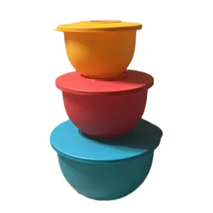 Tupperware BPA Free 3pc Bowl Set  Dishwasher Safe, Airtight, Leak-Proof | Food Storage Containers with seals (lids) Tableware Cheese