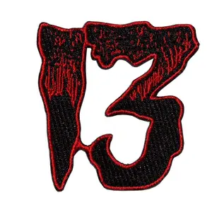 Unlucky 13 Red Iron-On Patch