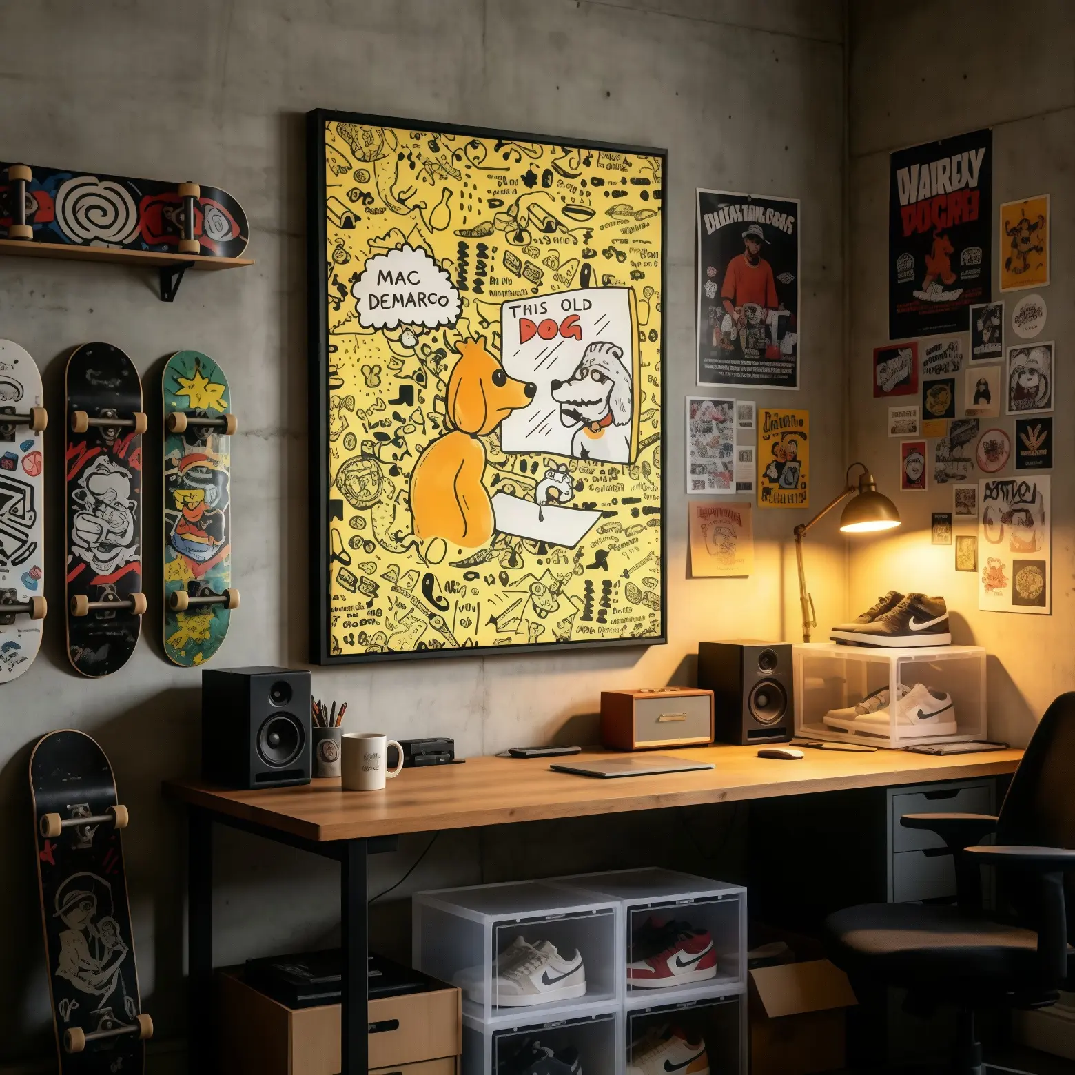 Mac DeMarco This Old Dog Doodle Canvas Print - Indie Music Fan Home Decor Wall Art