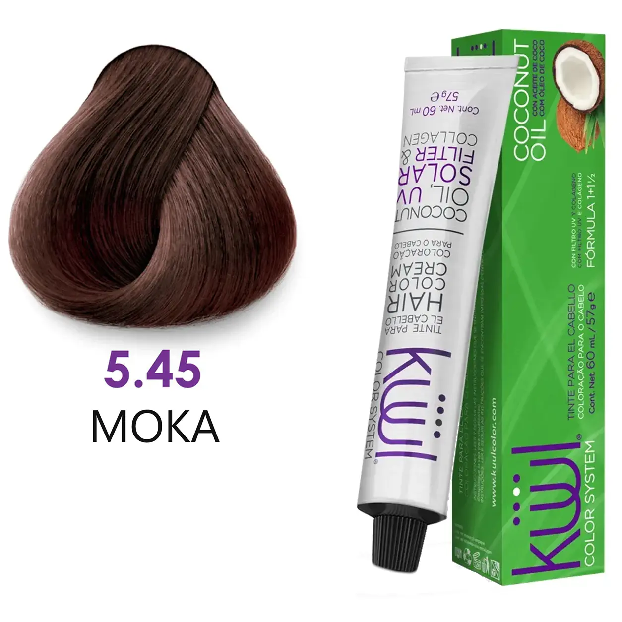 Kuul Color System [ 5.45 ] Moka | Mocha | Tinte Para El Cabello | Permanent Hair Dye | 3.04 fl oz / 90 ml